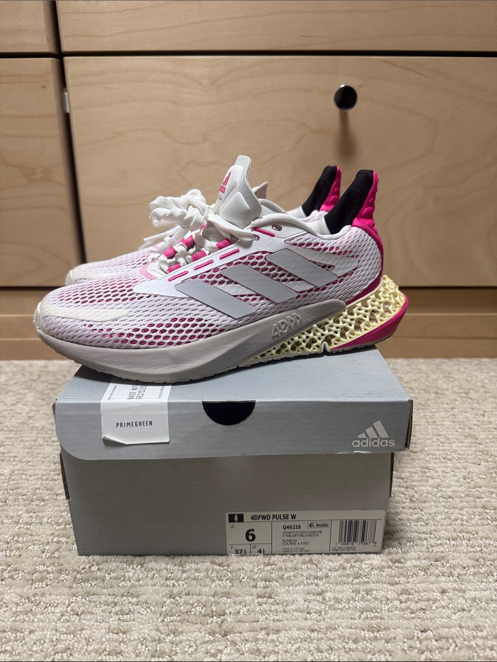 adidas Women’s 4DFWD Pulse White & Pink Performance Sneakers